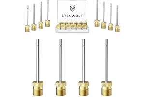 ‎ETENWOLF ETENWOLF 12 Stück A102 Messing Ballpumpe Nadeln mit Aufbewahrungsbox, Unzerbrechliche Robuste Ballpumpe Nadeln für Bälle, Kompatibel mit Handpumpe und Elektropumpe, Edelstahlgehäuse