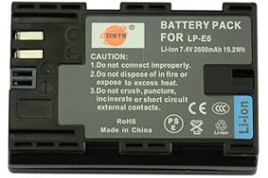 DSTE DE Batterie Li-ION Rechargeable DSTE® LP-E6 pour Canon EOS 5D Mark II, EOS 5D Mark III, EOS 6D, EOS 7D, EOS 60D, EOS 60Da, EOS 70D