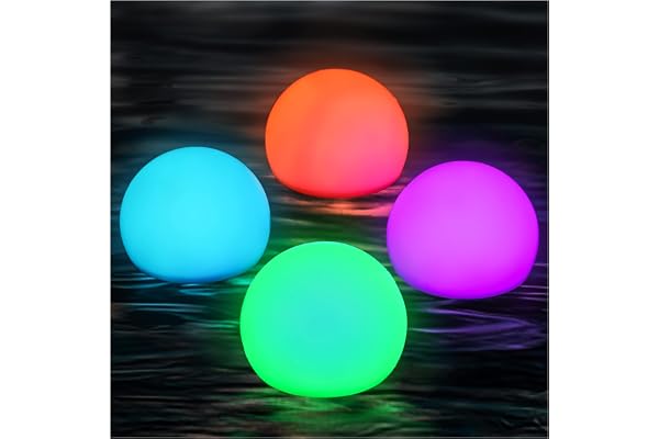 JONRRYIN Lot de 4 lampes de piscine flottantes avec télécommande, 16 couleurs RVB changeantes étanches pour piscine, jardin, étang, fête