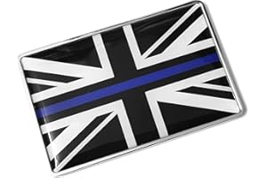 PTDecals 1 PCS The Union Jack England Flag 3D Emblem UK GB Thin Blue Line Flag Badge Decals for Car Fender Skirts Side 7.7x5CM