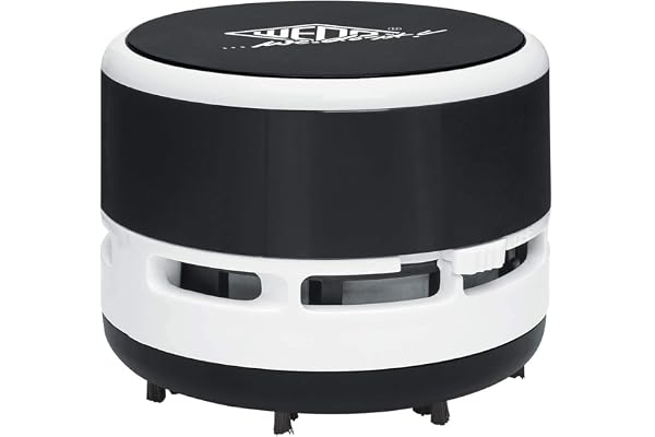 Wedo 20520101 Aspirateur de Table avec Batterie Noir/Blanc