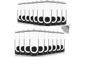 EASTBULL USB Memory Stick 4GB 20 Pack Swivel USB 2.0 Pen Drive High Speed External Data Storage with Indicator for Computer Tablet Laptop Car TV (Black 20pcs)