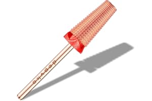 Depvko 5 in 1 Carbide Nail Drill Bits Professional 3/32'' Cuticle Drill Bits for Nails Two Way Rotate Safety Electric Nail File Bits Fast Remove for Manicure Pedicure Gel Polishing (Fine, Rose Gold)