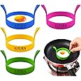 Anelli per uova in silicone per friggere, confezione da 4 pezzi, anelli per uova fritte, anelli per cucinare uova fritte, ane