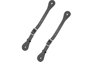 RC GearPro 1 Pair Handmade Leather Spur Straps - Adjustable Horse Riding Boot Strap Western Knight Spur Strap for Equestrian Supplies Cowboy Cowgirl Thigh High Boots, Black