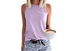 GeGekoko Women's Tank Top, Sleeveless Summer T-Shirt, Cotton Tops, Crew Neck Tops, Basic