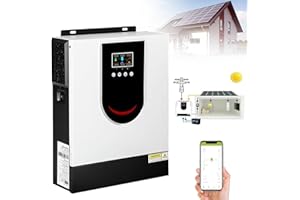 WASD3PODS Inversor Solar Híbrido (1.0-10.2kw), Pantalla Lcd,12v 24v 48v Inversor De Onda Senoidal Pura,Con Controlador De Carga Solar 40/80/120/160a Mppt,Cargador Inversor Híbrido off Grid,DC24V-3.2KW