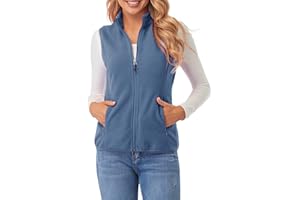 fuinloth Chaleco de Forro Polar Mujer,Termico Invierno Chaqueta sin Mangas con Bolsillos con Cremallera
