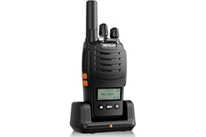‎RETEVIS Retevis H777D Walkie Talkie dla Dorosłych, Ekran LCD, PMR446, ładowanie Typu C, Bateria 1200 mAh, Wytrzymałe Radio Dwukierunkowe Dalekiego Zasięgu do Jazdy na Rowerze i Przygód (1 Sztuka, Czarne)