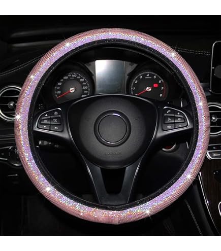 Valleycomfy Coprivolante In Pelle Con Strass Neri – Universale 37-38 Cm – Antiscivolo E Lussuoso – Regalo Per Donna - 3