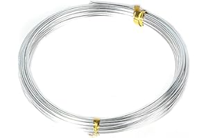 AMZFUK Alambre de Aluminio de 2 mm – 10 metros,Alambre para Joyeria,Alambre de aluminio artesanal alambre de aluminio para hacer joyas florales, plateado