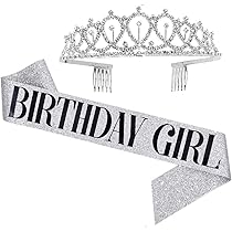 Corona E Fascia Compleanno Donna | Set Regina Del Compleanno | Diadema Strass E Fascia Glitterata - Foto 7