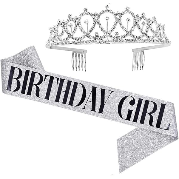 Couronne Anniversaire Or Et écharpe Satin Birthday Girl - Pour 13, 15, 16, 18, 21 Ans, Fille Femme Princesse