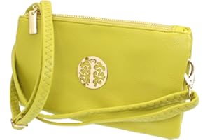 FASHION CHOICE Small Clutch Bags with Wristlet and Long Adjustable Strap - Packaged With FREE Elegant Tiana Marie Dust bag