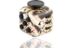 Yeefunjoy Fidget Toy Kids Gift Juguete Antiestrés Stress Cube, Estampado de Leopardo Cubo Anti-estrees con 6 módulos relajantes, Figet Toys Juguetes para niños y Adultos Anti-ansiedad Anti-Stress