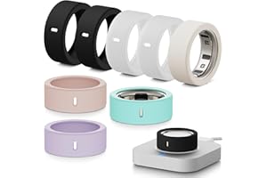 Hexasider Lot de 8 coques de bague compatibles avec Oura Ring 4/Oura Ring Gen3/Ultrahuman Ring, coque en silicone souple anti-rayures pour homme et femme (taille L pour 12/13/14/15)