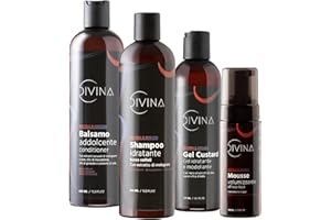 Kit Definizione per capelli mossi e ricci Natural&Amazing di DIVINA BLK, 4 prodotti inclusi, trattamento completo