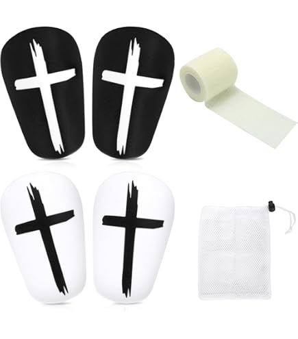 2 Paires Protège-Tibias Football Chrétiens, 8x5,5cm Mini-Protège-Tibias