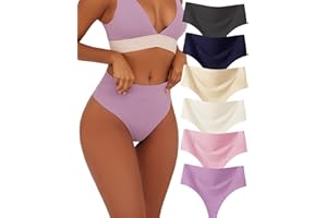 BeReady Damskie stringi wyszczuplające brzuch, bezszwowe slipy z wysokim stanem, oddychające, zestaw 6 sztuk