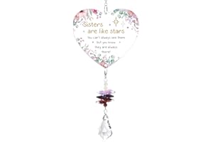 QBEJIME Sister Gifts, Crystal Suncatcher, Sister Birthday Gifts, For Sister Christmas Graduation, Valentine's Day, New Year, Anniversaries, Thanksgiving Gifts