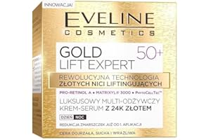 ‎EVELINE COSMETICS Eveline Cosmetics Gold Lift Expert Luksusowy multiodżywczy krem-serum z 24K złotem, na dzień i na noc, 50+, 50 ml