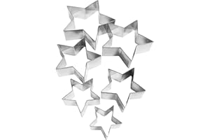 Dr. Oetker 6er Ausstecher-Set Sterne, Ausstechformen für Weihnachten, Ausstecher für Plätzchen und Terassenkekse, Motiv in unterschiedlichen Größen, Menge: 1 x 6er Set