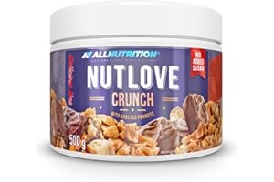 ‎ALLNUTRITION ALLNUTRITION Nutlove Crunch Chocolate Spread - Aufstrich ohne Zucker - Zuckerfreie Nuss Creme - Vollmilchschokolade & Gerösteten Erdnüssen - Zuckerfreie Süssigkeiten - Brotaufstrich ohne Zucker- 500g