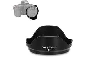 JJC HB-112 bajonettlins huva solskydd för Nikon NIKKOR Z DX 12-28 mm f/3,5-5,6 PZ VR-lins, ersätter Nikon HB-112 linshuva, vä