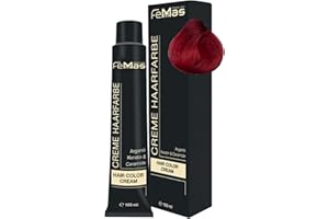 ‎FEMMAS FemMas Haarfarbe Pure & Mix Rot I Creme mit Arganöl, Keratin & Ceramiden I Als dauerhafte Haarfärbung oder Tönung für strahlende, haltbare Farbergebnisse I 100 ml