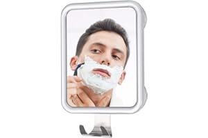 ETTORI Shower Mirror,Fogless Shaving Mirror with 4 Strong Suction Cup and Razor Hook,Anti fog and Shatterproof Square Mirror for Bathroom,Shower,Vanity