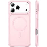 ORNARTO iPhone 17 Pro Case Magnetic,Translucent,Pink | Military Protection, Compatible with MagSafe, Hard Case Back Matt, Air