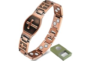 YINOX Męska bransoletka miedziana, bransoletka zdrowotna, bransoletka magnetyczna, bransoletka krzyżowa