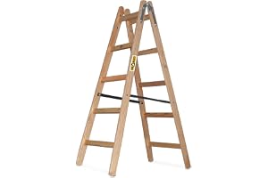 DRABEST - trästege - för målningsarbete - 2X 5 stegpinnar - m lång - upp till 150 kg - arbetshöjd 1,53m 3 m - hopfällbar - tr