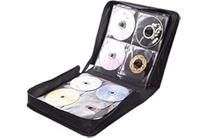 TRAVEL HOPPA 256 Capacity CD/DVD Protective CD Case Wallet Organiser Storage Holder Bag Portable with Carry Handle - HOLDS 256 CD's DVD's Blu Ray Video Games Disc's BLACK