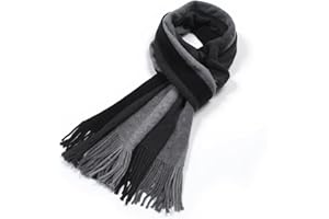 KOTASHION Mens Winter Super Soft Warm Plaid Scarf Classic Tassel Fashion Striped Men and Women Casual Business Scarf