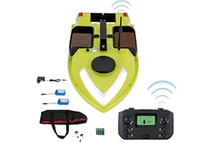 XUEMANSHOP Intelligente RC Bait Boat, 600M Barca Radiocomandata da Pesca con GPS, Auto Reuturn, Wireless RC, 10000 rpm, 2x5200MA Batteria integrata, 99 Punti di Traina