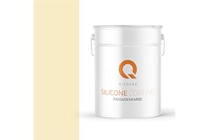 Q-COVER Fassadenfarbe 10 L Hellgelb Silikonharz Fassadenfarbe Außen Wandfarbe Wetterfest