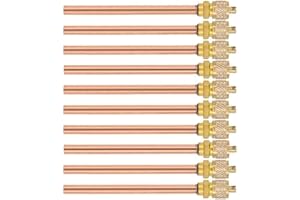 Greluma 10 Pièces Vanne d'accès au Service 1/4'' SAE x 1/4'' OD x 4'' Noyau de Tige AC Réfrigération