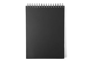 FLEARITZO Quaderno per schizzi A4 con copertina rigida, carta spessa da 160 g/m², 120 fogli, album artistico con rilegatura a spirale, ideale per bambini, artisti e professionisti per disegni e schizzi (Nero)