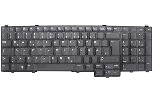 xiixtoo Tastiera DE di ricambio per Dell Latitude 15 5000Latitude E5540 0D03TYV143825BK1GR tastiera layout tedesco QWERTZ nero