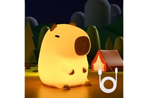 URAQT Capybara nattlampa för barn, Capybara Touch Control sänglampa, USB-laddning och timer, dimbar silikon nattlampa
