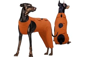 Kuoser Hundebody Nach Op, Erholungsanzug für Kastration Rüde Hündin, Schenkel Schutz Bodysuit, Anti-Wundlecken Alternative zur Halskrause, Braun L