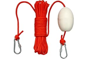 BeGrit Heavy Duty Float Rope 10M Kayak Tow Rope Anchor Line with Stainless Steel Clips Marker Buoy for Drift Socks Harness Jet Ski PWC Boat Canoe Kayak Pontoon