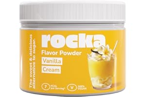 ‎ROCKA NUTRITION Rocka Nutrition Geschmackspulver SMACKTASTIC | Veganes Flavor Powder mit nur 7 Kcal pro Portion & 100% Geschmack | Vielseitig einsetzbares Aroma-Pulver | 250 g (Vanilla Cream)