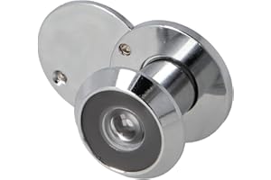 Amig - Türspion | Super-Winkellinse | für Eingangstüren innen und außen | Chrom glänzend | Messing | Maße: Durchmesser 14 mm | Türstärke 15-25 mm