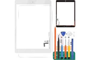 SRJTEK Para iPad 9.7 2017 Pantalla táctil Sensor digitalizador de 5 generaciones A1822 Panel de pantalla táctil Cristal compatible con el modelo A1822 con botón de inicio(No incluye LCD Not Fit Air1) (Negro)