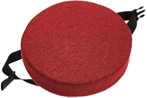 Xpnit Non-slip Chair Stool Pad Round Seat Cushions,Thick Dining Chair Seat Pads Cushions,Round Seat Pad Chair Stool Mat for Home Garden (35x35x8cm,Red)