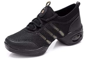 SSRSH Femme de Danse Gros Talon Semelle Souple Mesh Respirant Chaussure de Sport Walking Fitness Gym Danse Hip Hop Jazz Casual Basket Mode Grande Taille 34-42