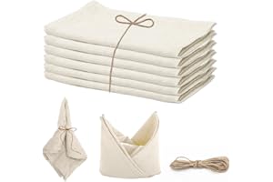 RANJIMA Servilletas de tela, 6 servilletas de lino, 40 x 40 cm, servilletas de lino y algodón, suaves, lavables, reutilizables, para bodas, cenas, fiestas, cafeterías, restaurantes, color beige