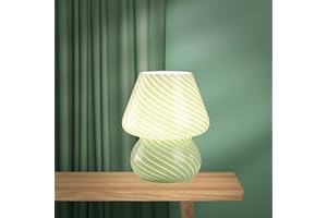 MLOQI Lampa Stołowa z Grzybami, ściemniana Szklana Lampka Nocna do Salonu, Sypialni Trzy Kolorowe światła, Prezenty świąteczne Dla Rodziny Przyjaciół Mini Lampa （Zielony）
